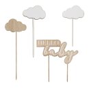 Cake Topper Hello Baby Holz