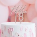 Caketopper HELLO 18 Acryl ros&eacute;gold