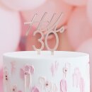 Caketopper HELLO 30 Acryl ros&eacute;gold