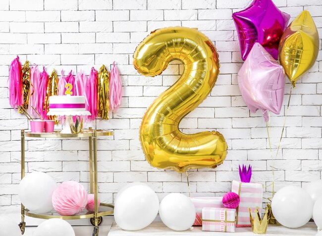 Folienballon ZAHL gold