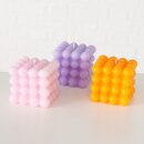 Kerze Bubble orange flieder rosa 3 Stk.