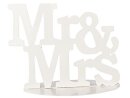 Metall Aufsteller Hochzeit MR & MRS weiss