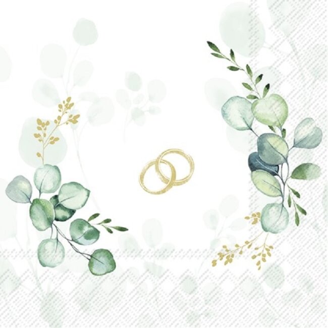 Servietten Wedding Botanical Eukalyptus 20 Stk.