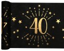 Tischl&auml;ufer 40. Geburtstag schwarz-gold 5m