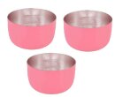 Windlicht MADRAS, S, coral/nudegold 3er Set