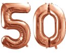 Zahlenballon 50 Roségold 86cm